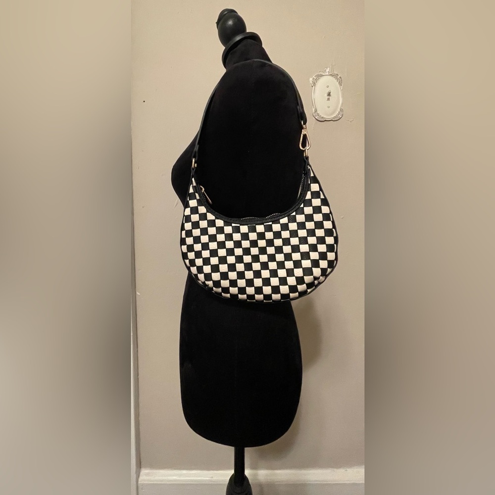 Checkered Black and White Women's Bag